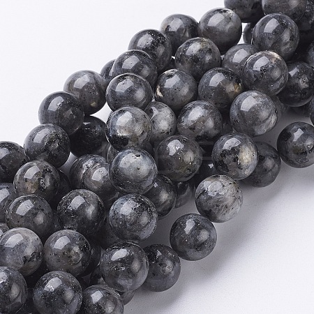 Natural Larvikite Beads Strands GSR10mmC128-1