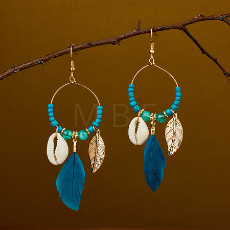 Ring with Leaf Zinc Alloy Acrylic Dangle Earrings FS-WGF3871-03-1