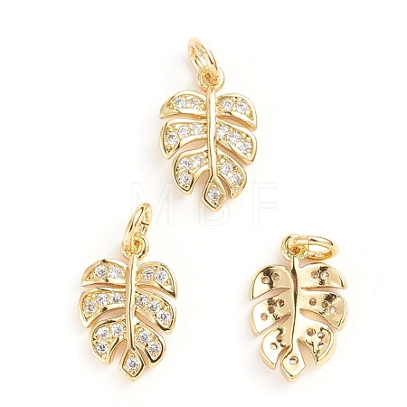 Brass Micro Pave Cubic Zirconia Pendants X-ZIRC-E164-20G-1