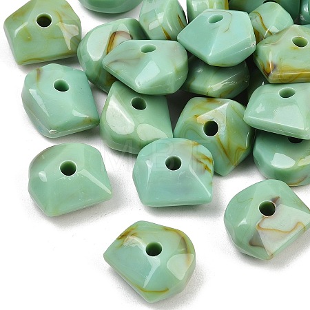 Two Tone Opaque Acrylic Imitation Gemstone Beads OACR-T033-08B-1