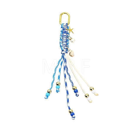 Polyester & Spandex Cord Pendant Decorations HJEW-YW00432-02-1