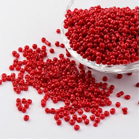 8/0 3mm Baking Paint Glass Seed Beads Loose Spacer Beads X-SEED-S002-K20-1