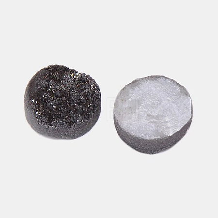 Electroplate Natural Druzy Crystal Cabochons G-L047-10mm-03-1