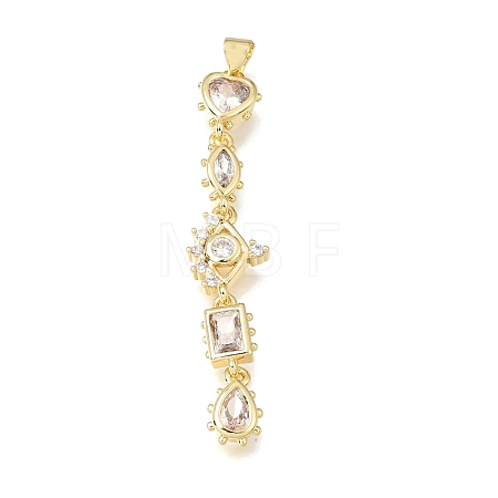 Brass Micro Pave Clear Cubic Zirconia Big Pendants KK-E802-18G-B-1