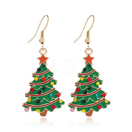 Christmas Theme Alloy Plastic Dangle Earrings FS-WG6FBD6-18-1
