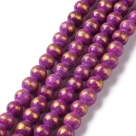 Natural Mashan Jade Beads Strands G-F670-A27-6mm-1