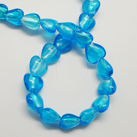 Handmade Silver Foil Glass Beads FOIL-R050-15x10mm-14-1