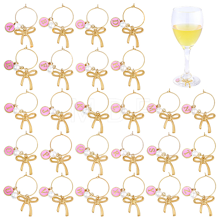 26Pcs Alloy Enamel Wine Glass Charms AJEW-FG00017-1