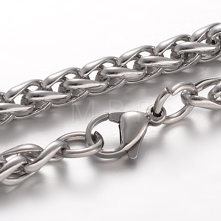 Tarnish Resistant 304 Stainless Steel Wheat Chain Bracelets BJEW-F215-07-P-1