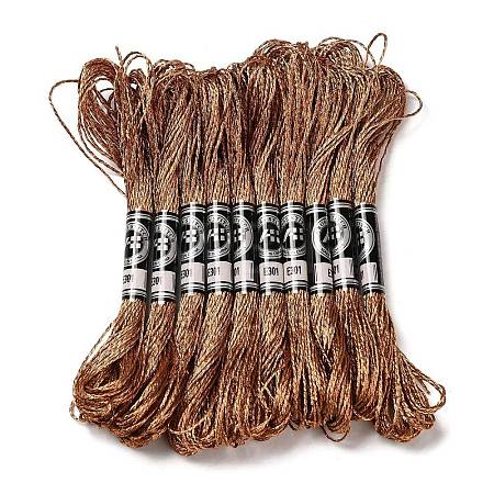 10 Skeins 12-Ply Metallic Polyester Embroidery Floss OCOR-Q057-A13-1