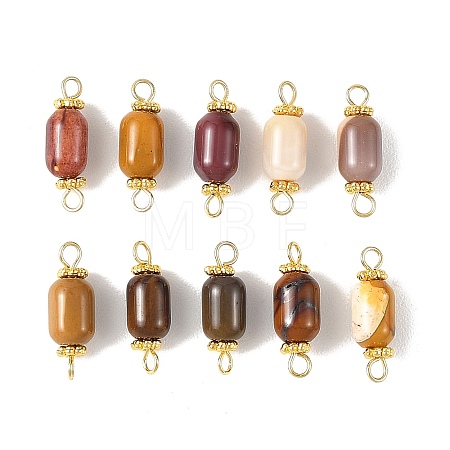 Natural Mookaite Beaded Connector Charms PALLOY-JF05976-1