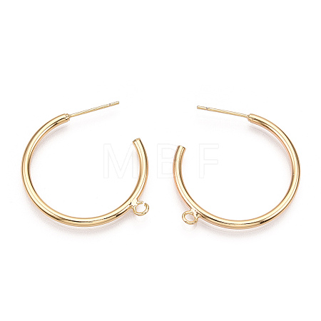 Brass Stud Earring Findings KK-S345-031-1