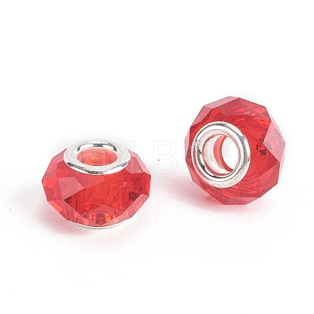 Faceted Glass European Beads GPDL-E004-01F-1