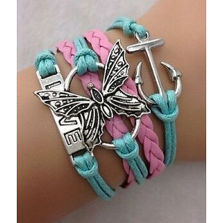 Suede & Imitation Leather Cord Knitted Multi-strand Bracelets WGD6FE3-11-1