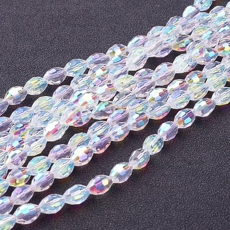 Electroplate Glass Beads Strands GC886Y-3-1