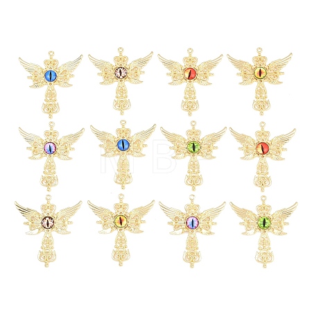 Printed Evil Eye Resin Alloy Big Pendants FIND-E048-01G-1