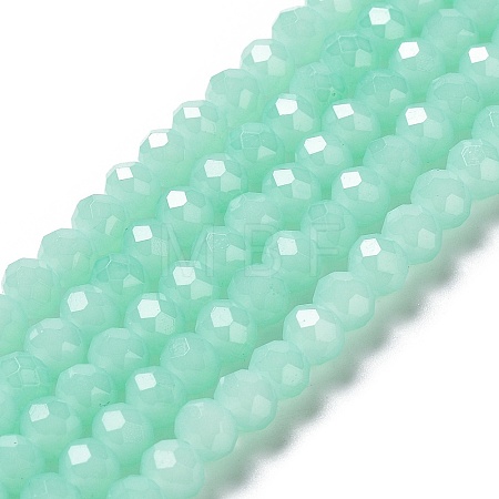 Baking Paint Imitation Jade Glass Bead Strands DGLA-A034-J8MM-A22-1