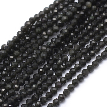 Natural Obsidian Beads Strand X-G-E411-33-3mm-1