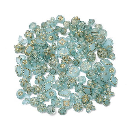 Frosted Transparent Acrylic Beads OACR-Z041-07-1