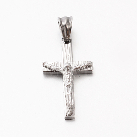 Tarnish Resistant Easter Theme Men's 201 Stainless Steel Crucifix Cross Pendants STAS-F010-21P-1