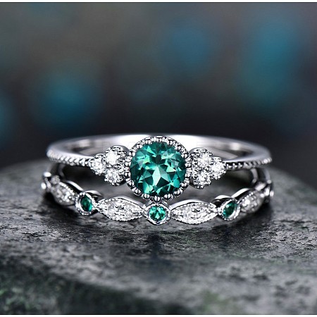 Alloy Micro Pave Cubic Zirconia Finger Rings for Women FS-WG2E042-11-1