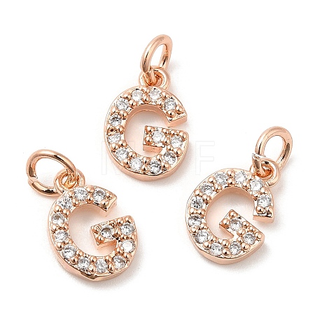 Brass Micro Pave Grade AAA Cubic Zirconia Charms LS-ZIRC-P067-11RG-G-NR-1