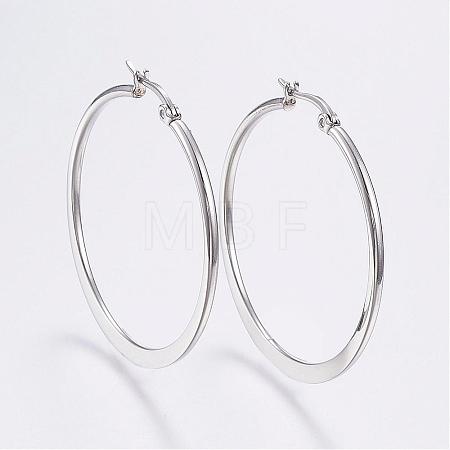Tarnish Resistant 304 Stainless Steel Big Hoop Earrings EJEW-F105-19P-1
