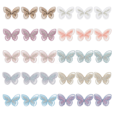 30Pcs 10 Colors Polyester Iron on/Sew On Patches PATC-HS0001-03-1