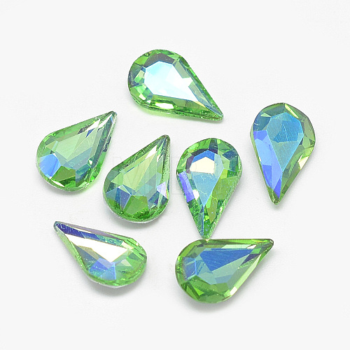 Pointed Back Glass Rhinestone Cabochons RGLA-T014-8x13mm-06-1