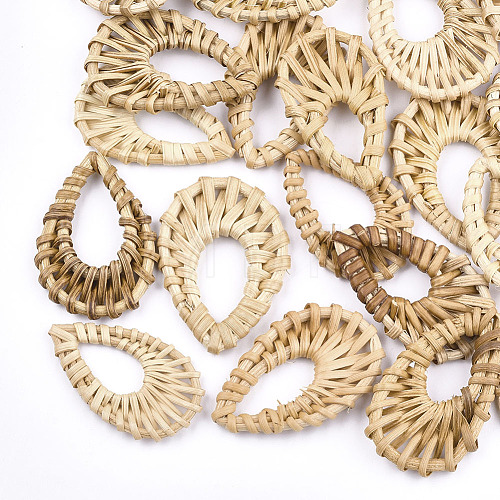 Handmade Reed Cane/Rattan Woven Linking Rings WOVE-Q075-02-1