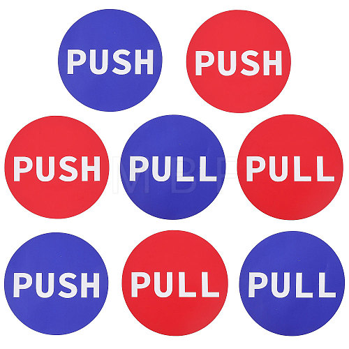 8 Sets 2 Colors PVC Self-Adhesive Push Pull Sign Stickers DIY-CA0006-10-1