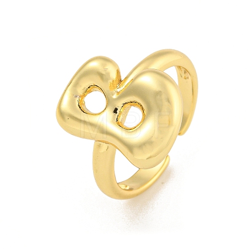 Brass Letter Open Cuff Rings for Women RJEW-G313-01B-G-1