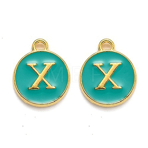 Golden Plated Alloy Enamel Charms ENAM-Q437-15X-1