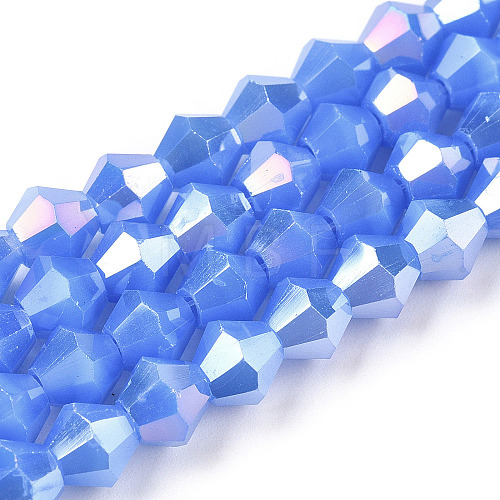 Imitation Jade Electroplate Glass Beads Strands EGLA-A039-J6mm-B04-1