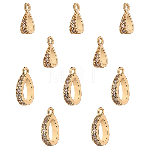 10Pcs 2 Style Brass Micro Pave Clear Cubic Zirconia Charms FIND-SZ0005-89-1