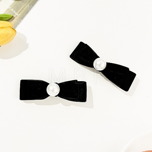 Bowknot Plush Alligator Hair Clips PW-WG0693F-01-1