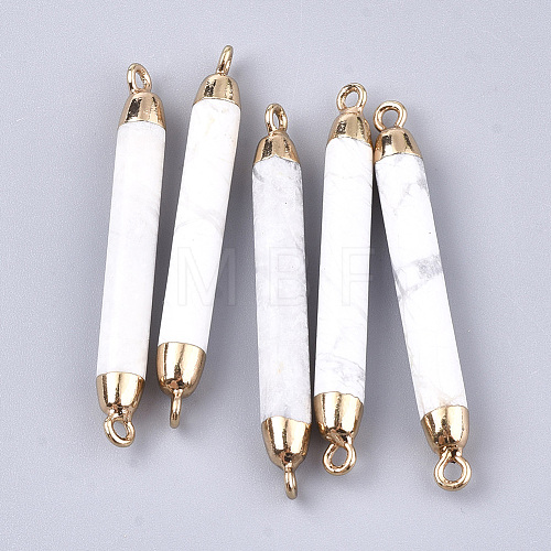 Electroplate Natural Howlite Links connectors G-S344-73J-1