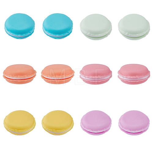12Pcs 6 Colors  Portable PP & TPE Mini Macaron Jewelry Storage Case CON-HY0001-03-1
