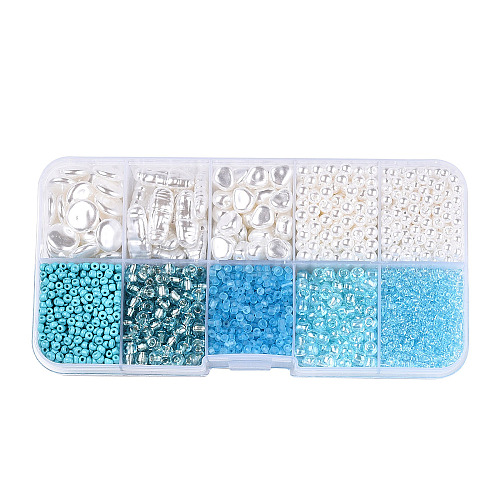 DIY 10 Style ABS & Acrylic Beads Jewelry Making Finding Kit DIY-N0012-05D-1