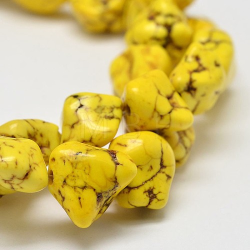 Dyed Nuggets Natural Howlite Beads Strands G-M139-05-A-1