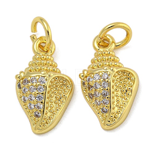 Rack Plating Brass Micro Pave Cubic Zirconia Pendants KK-I718-27G-02-1