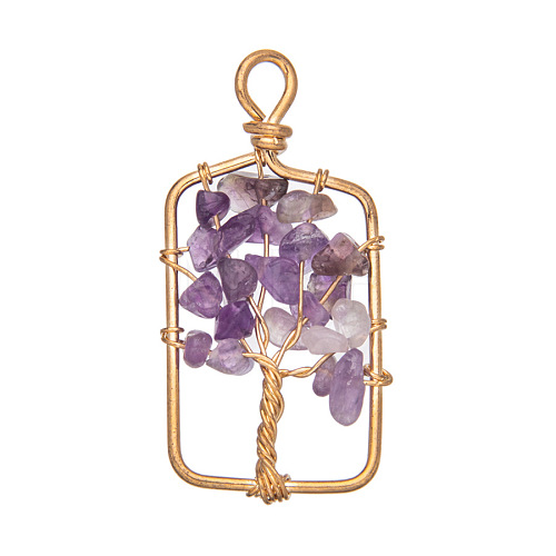 Natural Amethyst Pendants. Tree PW-WG397E3-01-1