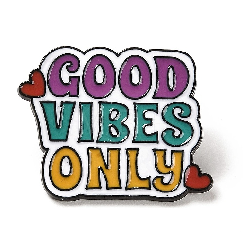 Inspiring Word Good Vibes Only Enamel Pins JEWB-Z014-05A-EB-1