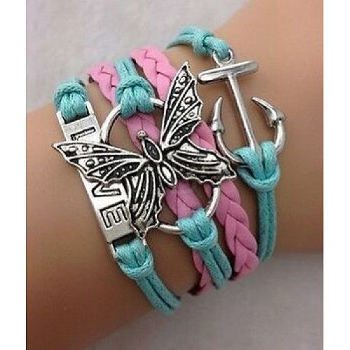 Suede & Imitation Leather Cord Knitted Multi-strand Bracelets WGD6FE3-11-1