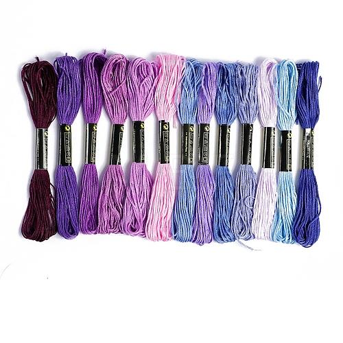 13Bundles 13 Colors Hand-woven Embroidery Cotton Threads PW-WGA0E47-12-1