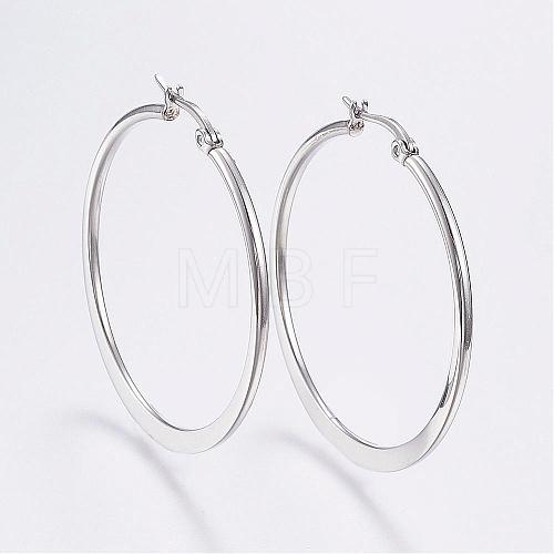 Tarnish Resistant 304 Stainless Steel Big Hoop Earrings EJEW-F105-19P-1