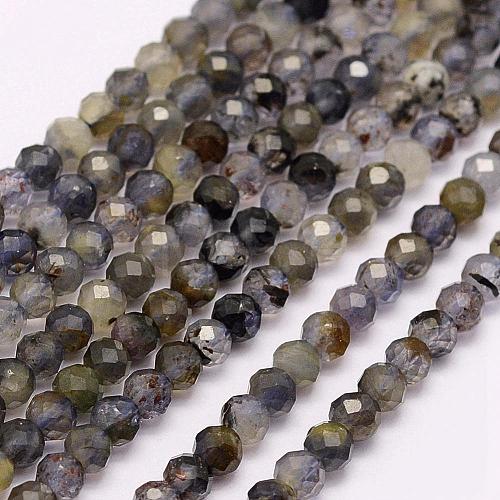Natural Cordierite/Iolite/Dichroite Beads Strands G-F509-39-3mm-1