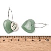 Natural Green Aventurine & 304 Stainless Steel Hoop Earrings for Women EJEW-G475-04P-04-5