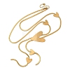 304 Stainless Steel Heart Y Necklaces NJEW-R026-30G-4