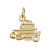 Brass Micro Pave Clear Cubic Zirconia Charms CU-CBAEEA8-30G-1